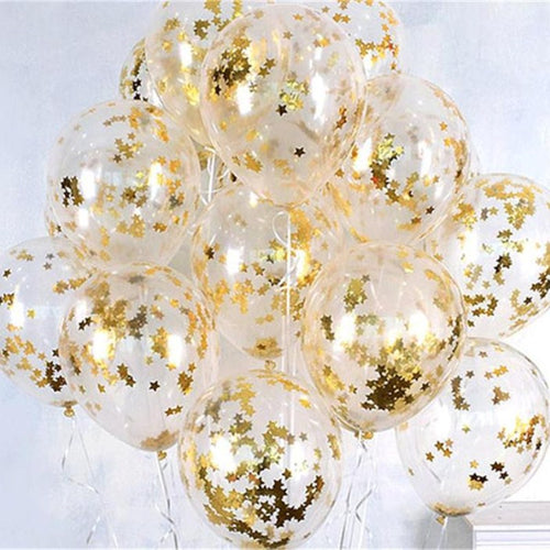 Balloons With Gold Star (10 pcs)